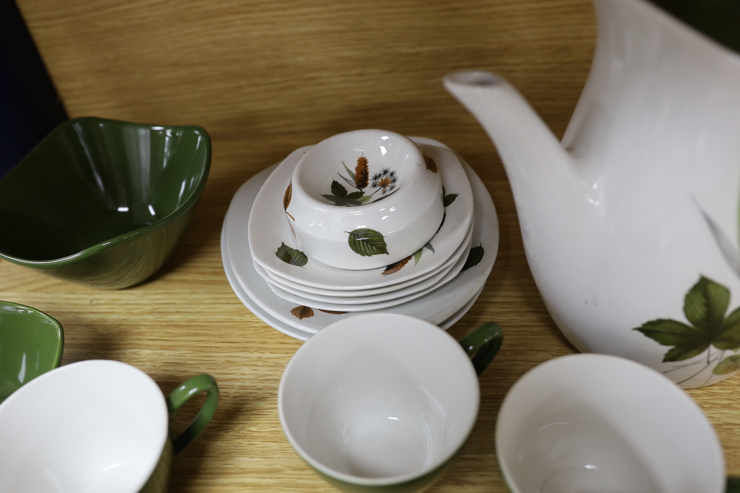 A 1960’s Mid-Winter Fashion-shape “Riverside” part tea and coffee set, designed by John Russell